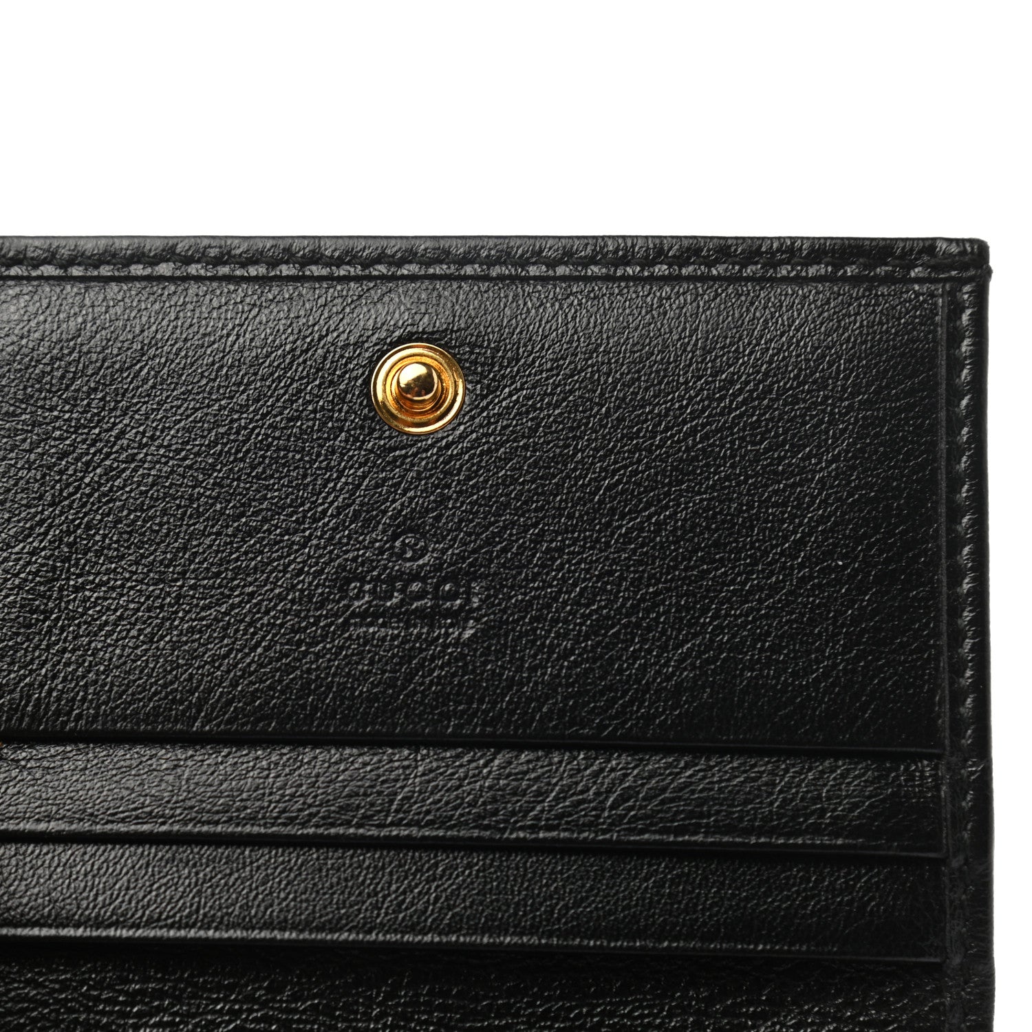 Gucci Calfskin Web Rajah Chain Card Case Wallet Black 6 of 7