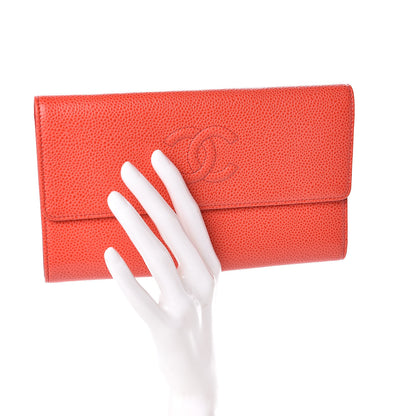 Chanel Caviar Timeless CC Large Flap Wallet Orange 2 of 9