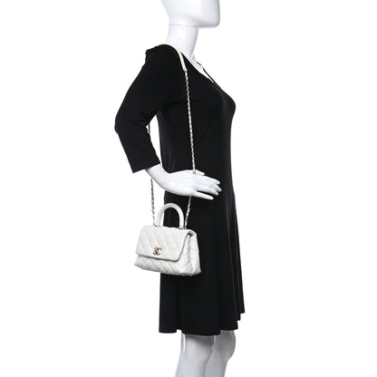Chanel Iridescent Caviar Quilted Extra Mini Coco Handle Flap Ivory 2 of 10