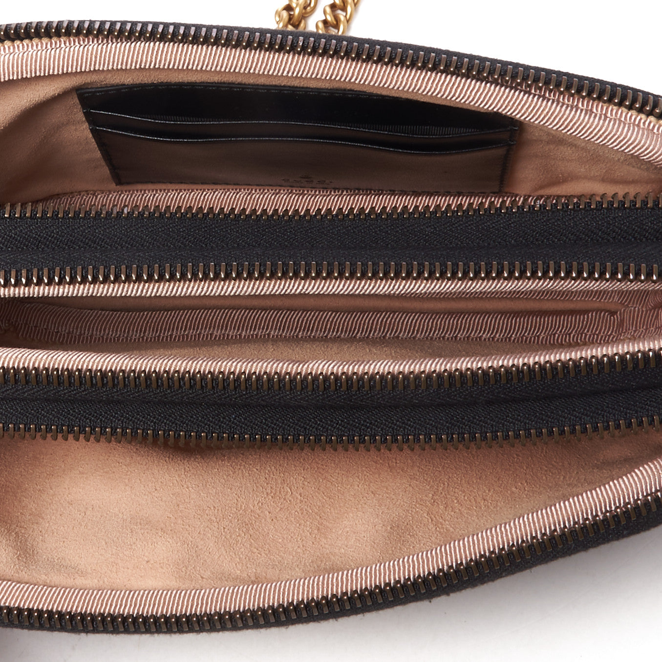 Calfskin Matelasse Mini GG Marmont Chain Crossbody Bag Black
