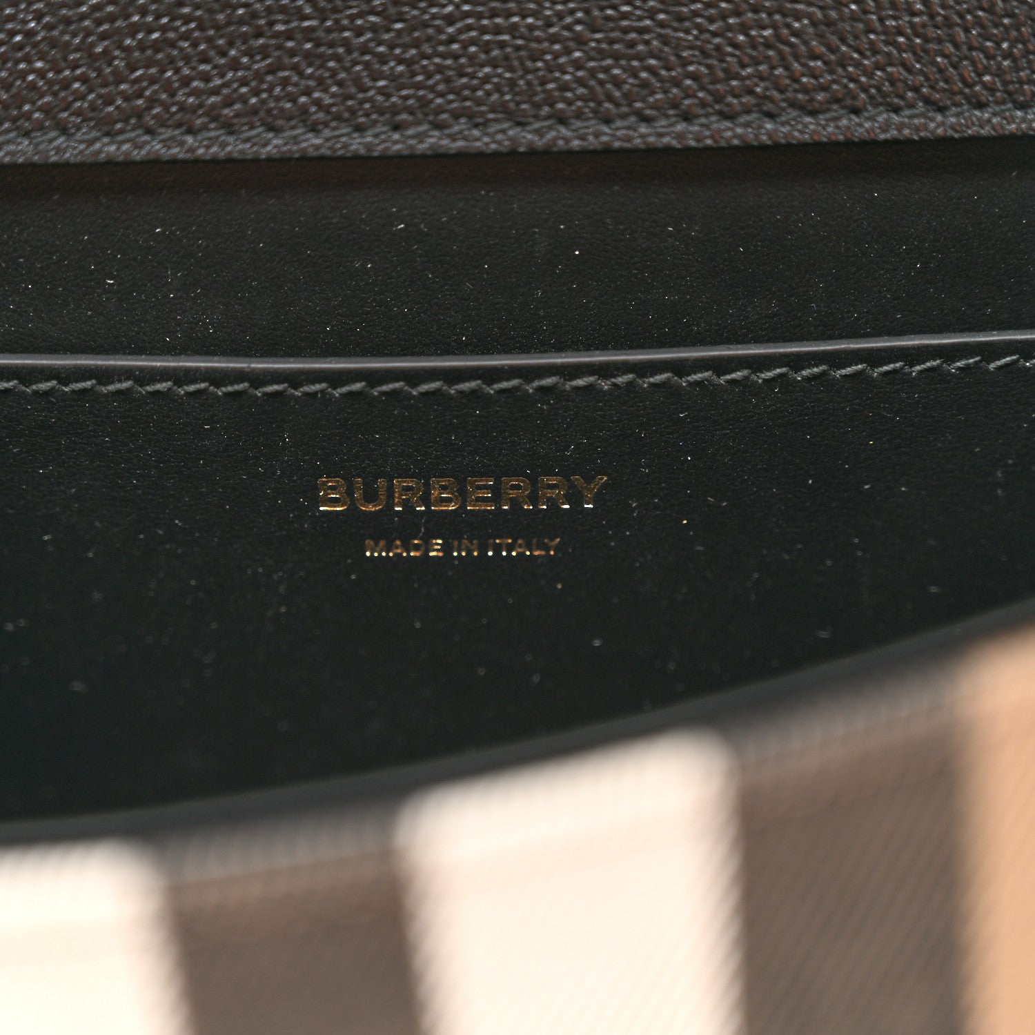 Burberry Derby Calfskin House Check Mackford Crossbody Bag Black 6 of 9