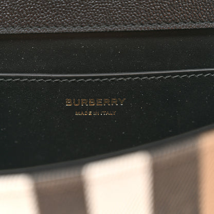 Burberry Derby Calfskin House Check Mackford Crossbody Bag Black 6 of 9