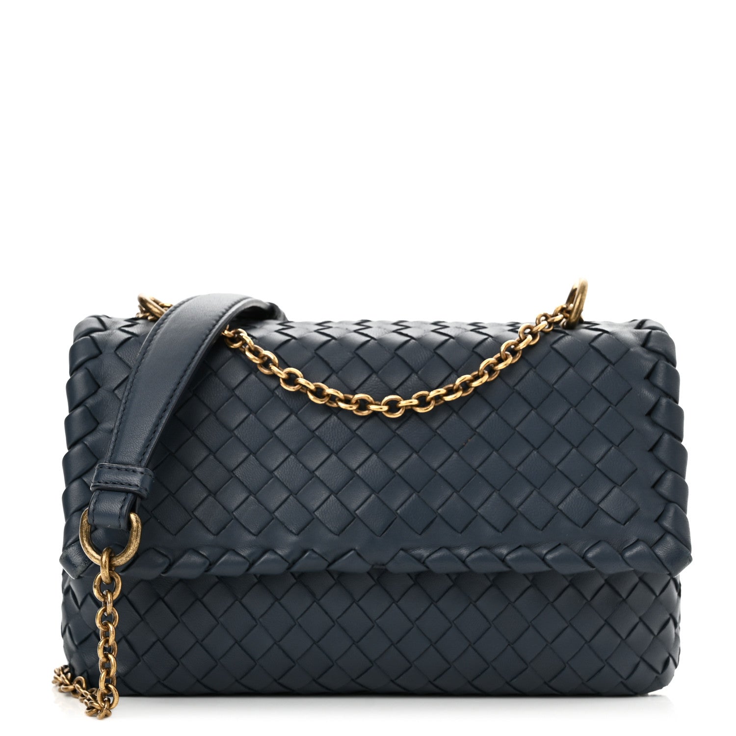 Bottega Veneta Nappa Intrecciato Baby Olimpia Shoulder Bag Denim 3 of 10