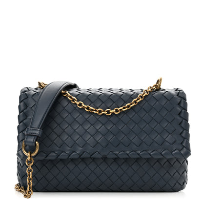 Bottega Veneta Nappa Intrecciato Baby Olimpia Shoulder Bag Denim 3 of 10
