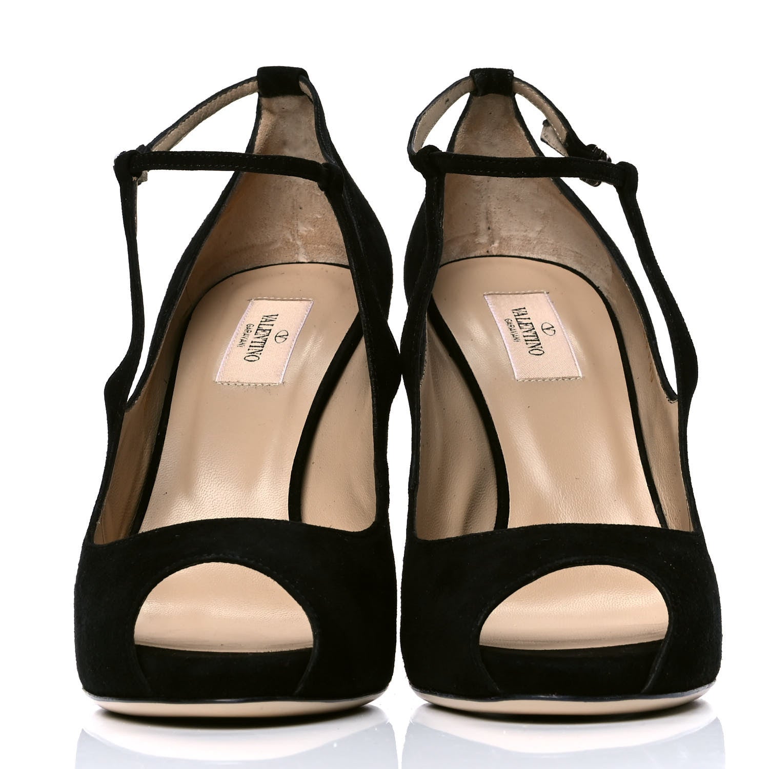 Valentino Garavani Suede Strap Pumps 40 Black 2 of 5