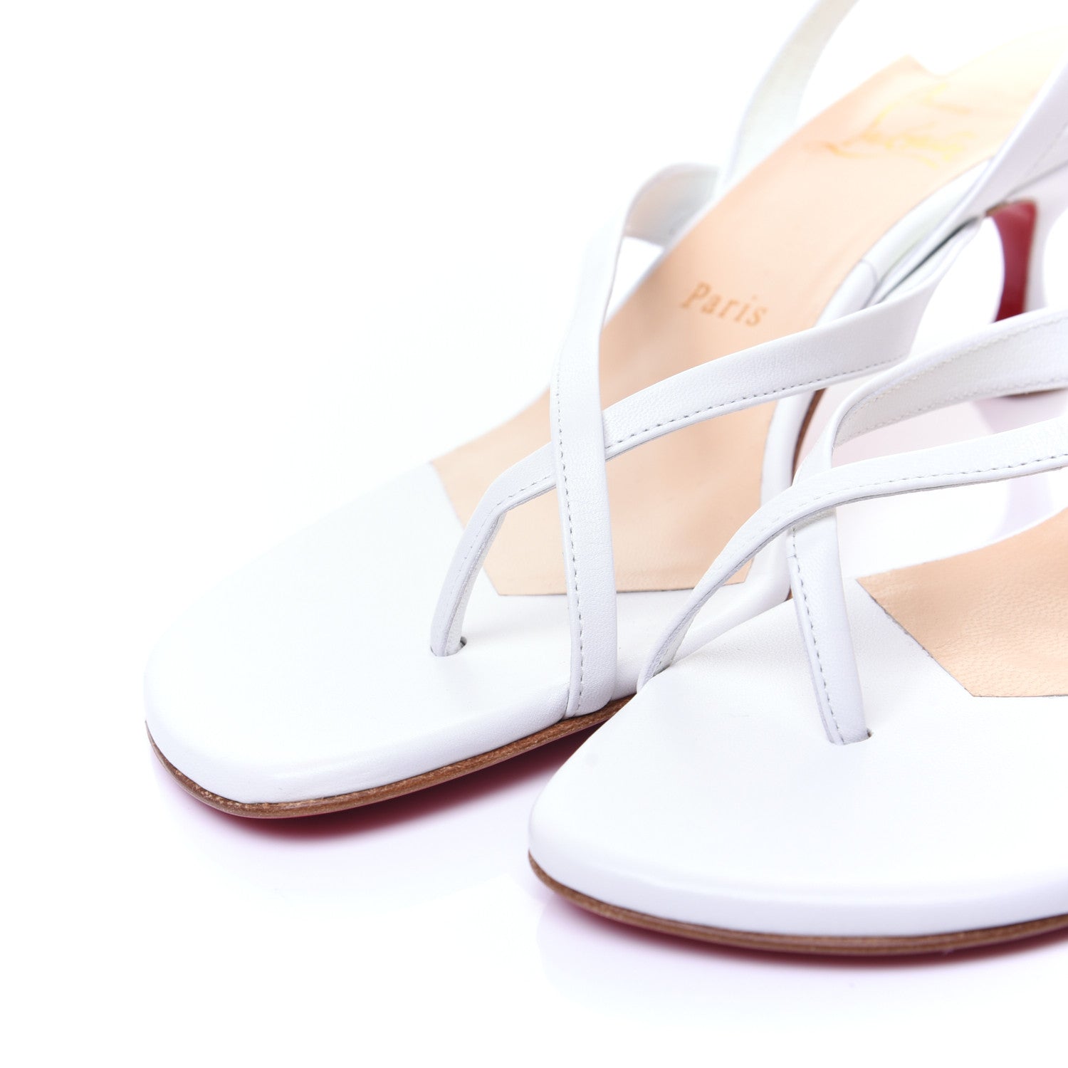 Christian Louboutin Kid Taralita 55 Thong Sandals 39.5 White 6 of 11