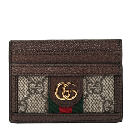 Gucci GG Supreme Monogram Ophidia Card Holder Brown 1 of 3