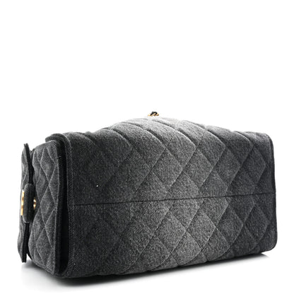 Chanel Washed Denim Quilted Small Chanel 25 Handbag Black 4 of 9
