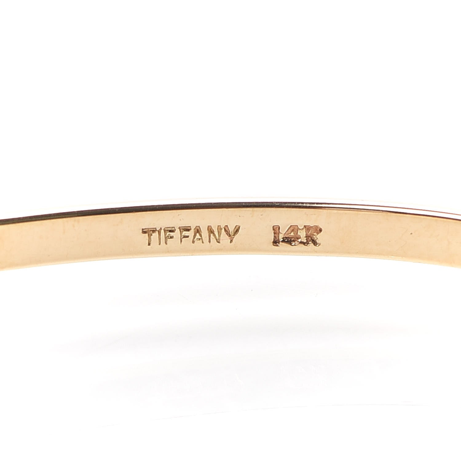 Tiffany 14K Yellow Gold Blue Sapphire Hook Eye Bangle Bracelet 4 of 5