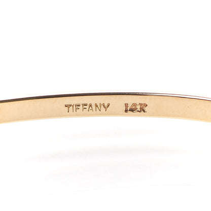 Tiffany 14K Yellow Gold Blue Sapphire Hook Eye Bangle Bracelet 4 of 5