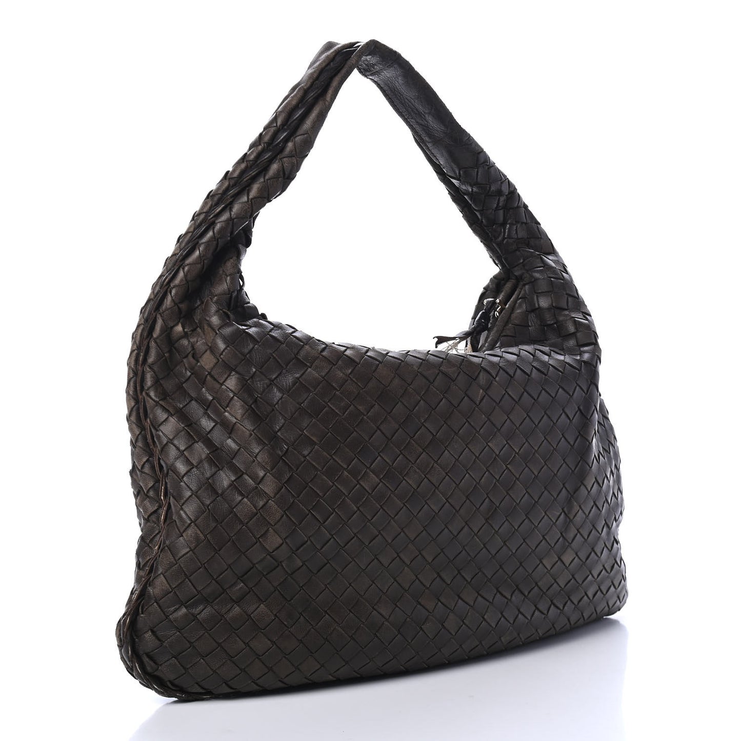Nappa Intrecciato Medium Veneta Hobo Ebano