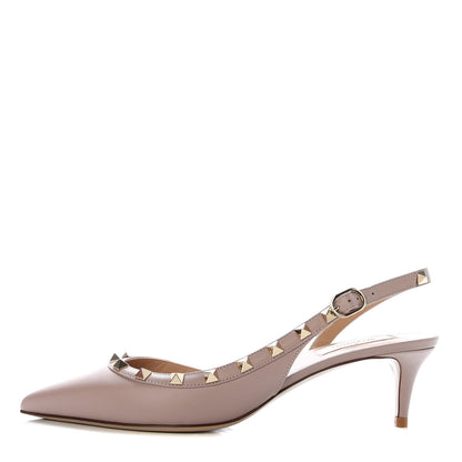 Valentino Garavani Nappa Rockstud Half D'Orsay Slingback 50mm Pumps 39 Poudre 1 of 9