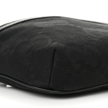 Gucci Monogram Jumbo GG Textured Dollar Calfskin Web Belt Bag Black 8 of 9