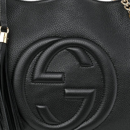 Gucci Pebbled Calfskin Medium Soho Chain Shoulder Bag Black 8 of 10