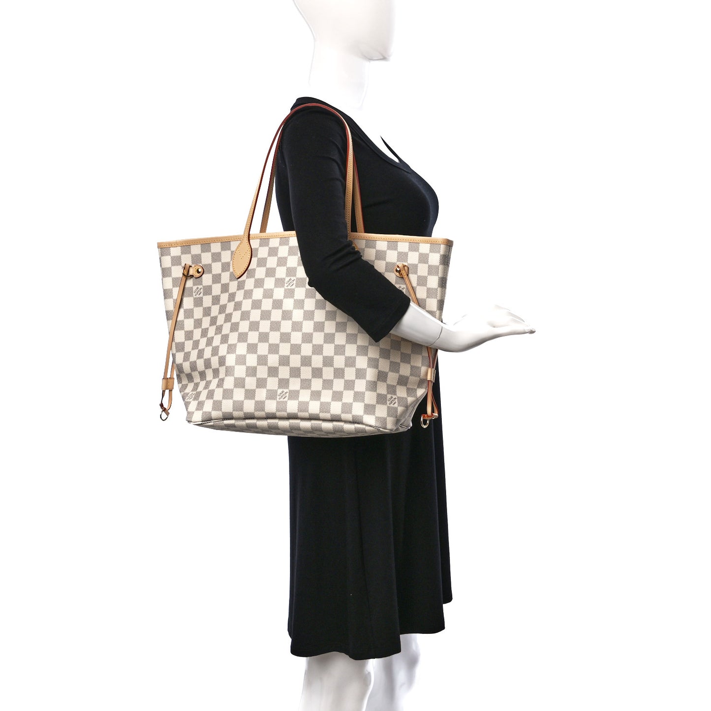 Damier Azur Neo Neverfull MM Rose Ballerine