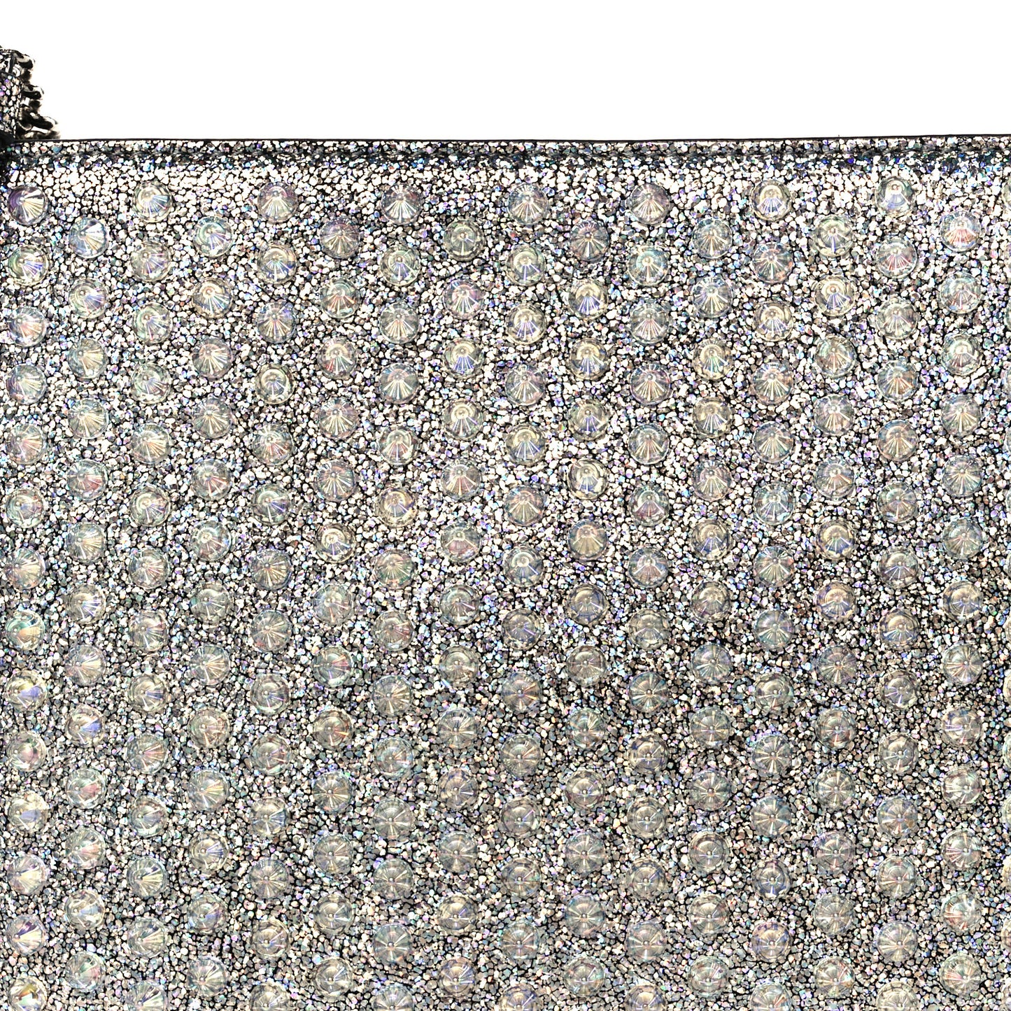 Nappa Mica Studded Loubiclutch Silver
