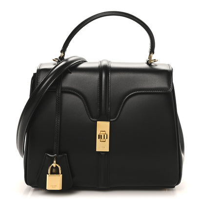 Celine Satinated Calfskin Small 16 Top Handle Bag Black 1 of 9