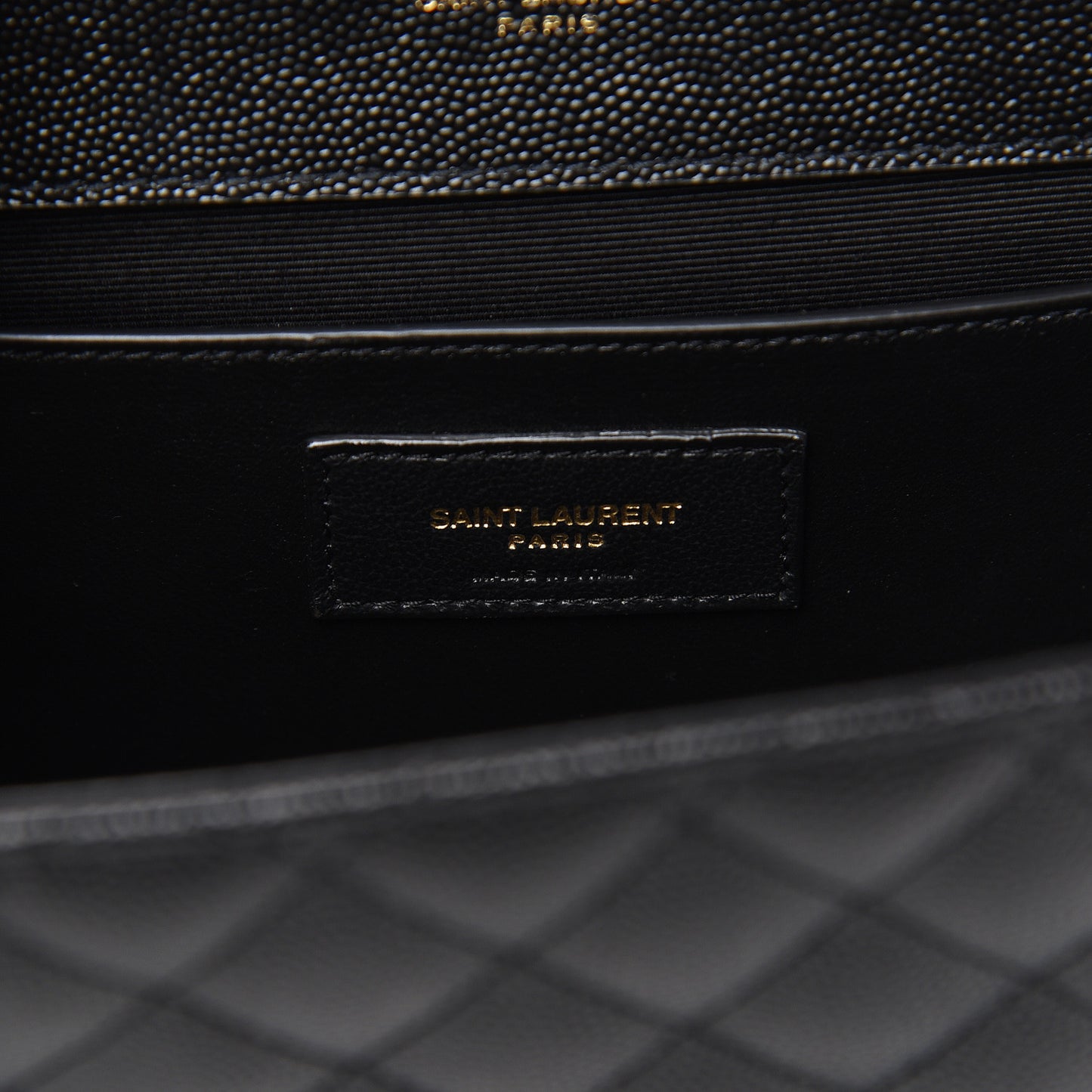 Grain De Poudre Textured Mixed Matelasse Triquilt Medium Monogram Satchel Black