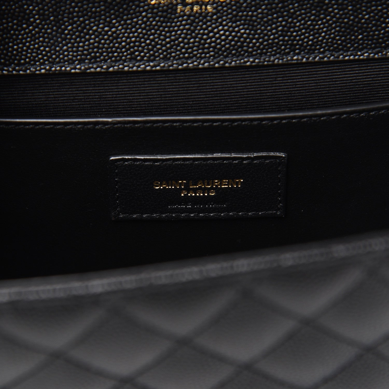 Saint Laurent Grain De Poudre Textured Mixed Matelasse Triquilt Medium Monogram Satchel Black 6 of 10