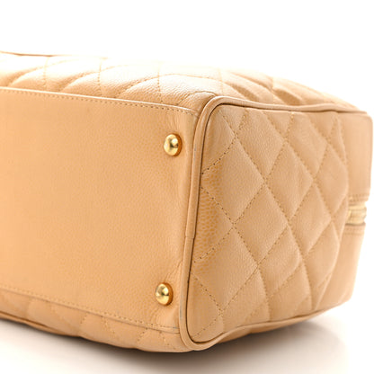 Chanel Caviar Quilted Large Bowler Bag Beige 9 of 21