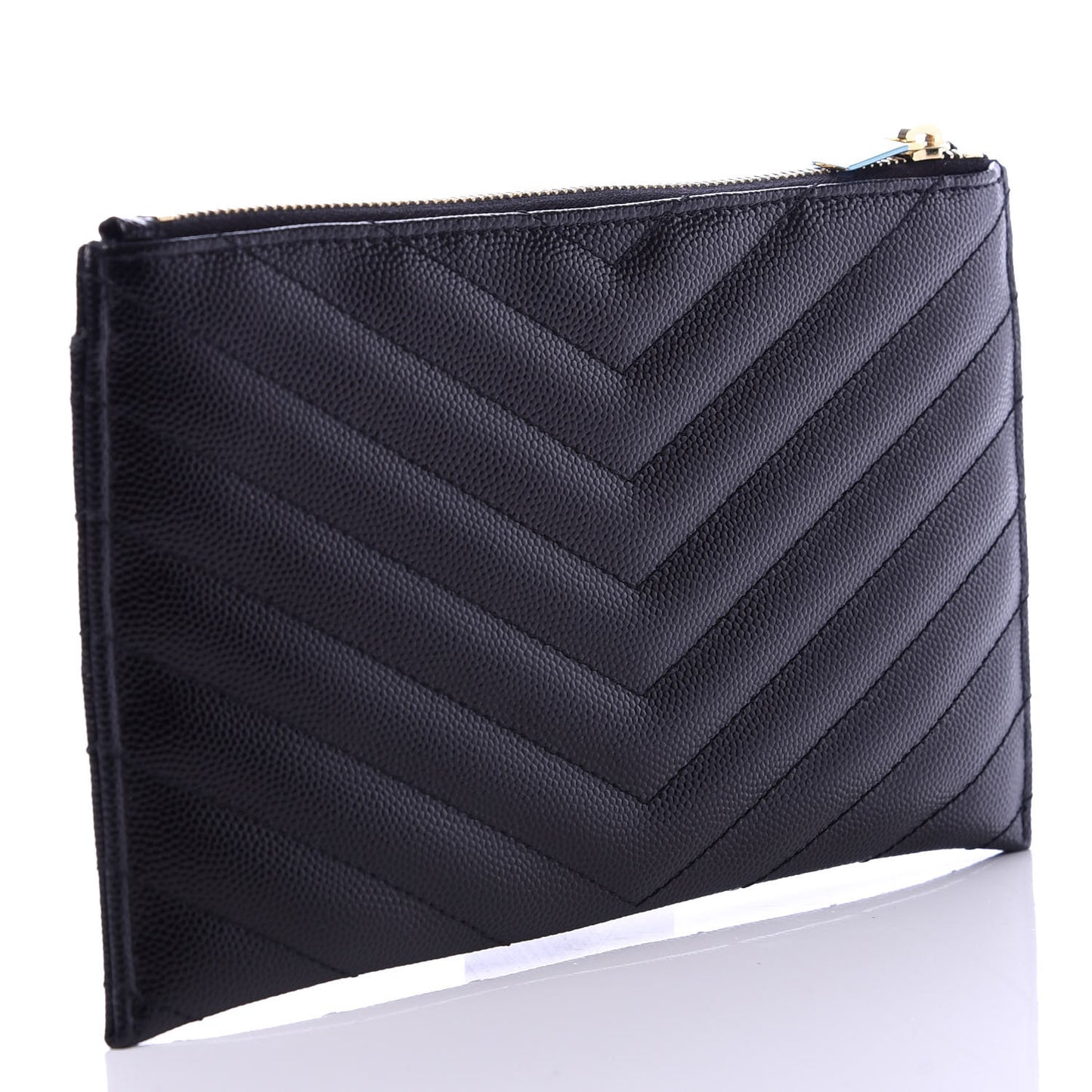 Grain De Poudre Chevron Monogram Bill Pouch Black