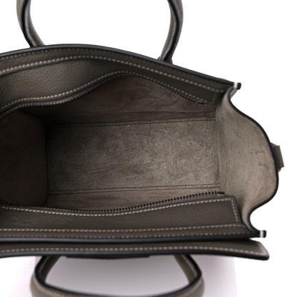 Celine Drummed Calfskin Nano Luggage Souris 5 of 10