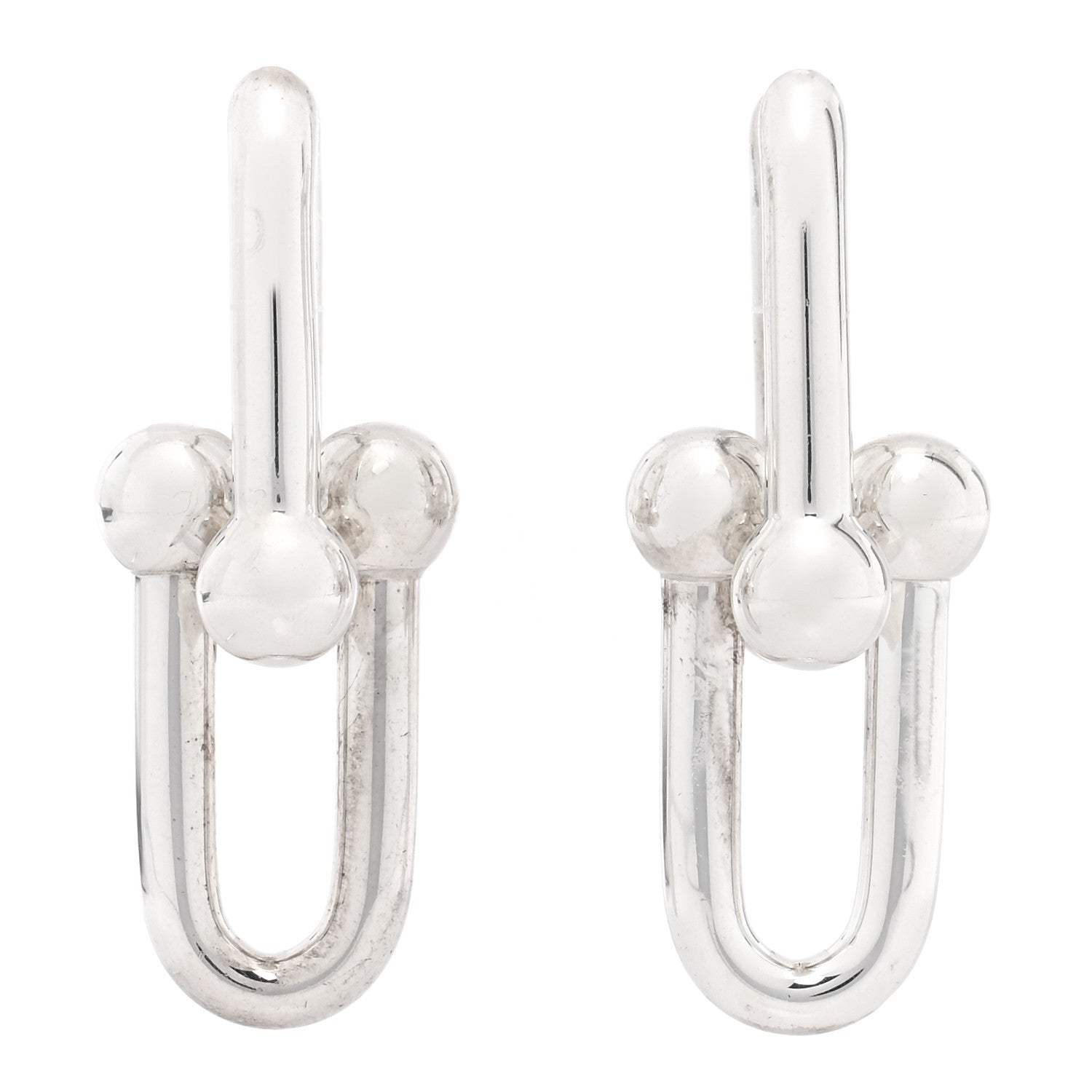 Tiffany Sterling Silver Large HardWear Link Earrings 1 of 4