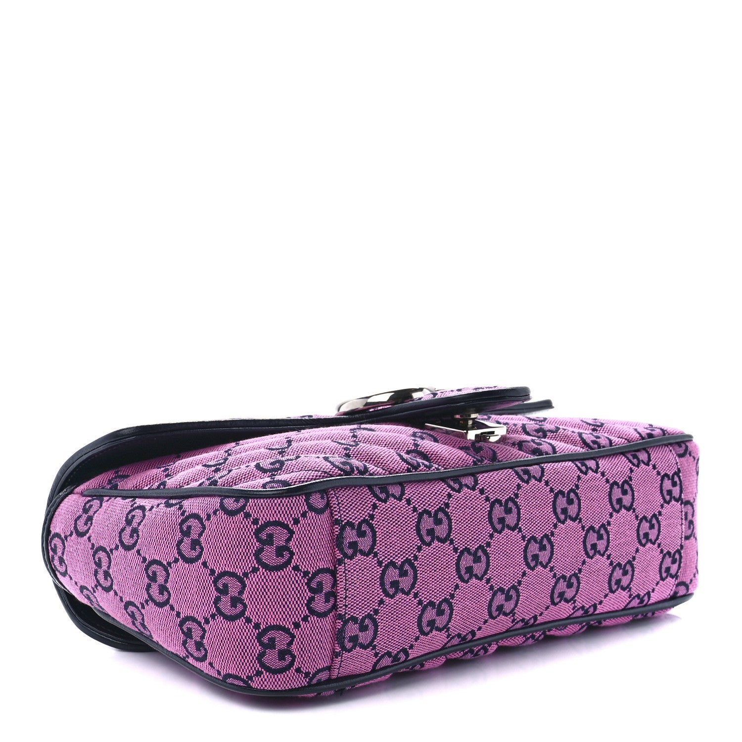 Gucci Monogram Multicolor Matelasse Diagonal Small GG Marmont Shoulder Bag Pink Blue 4 of 12