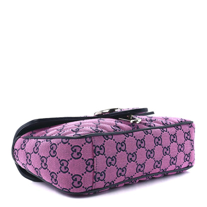 Gucci Monogram Multicolor Matelasse Diagonal Small GG Marmont Shoulder Bag Pink Blue 4 of 12