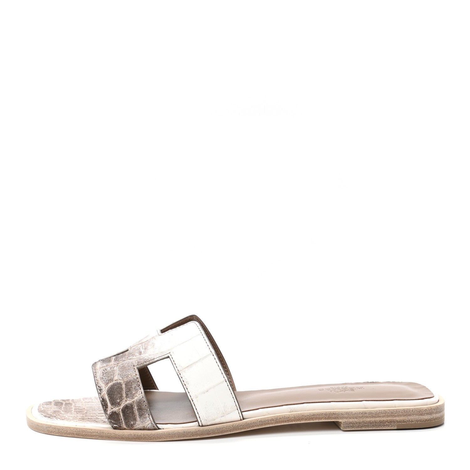 Hermes Matte Niloticus Crocodile Himalaya Oran Sandals 39 Blanc 1 of 8