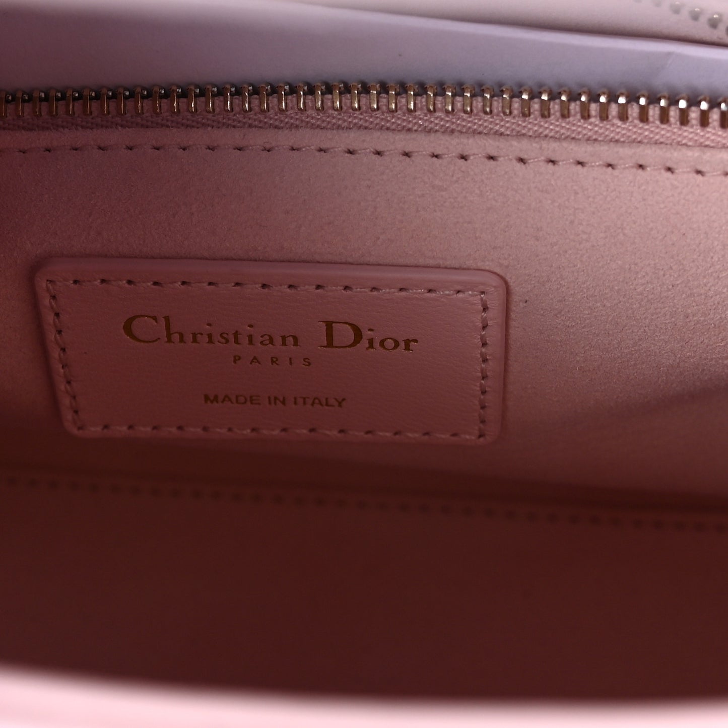 Lambskin Cannage Small Lady Dior Rose Soupir
