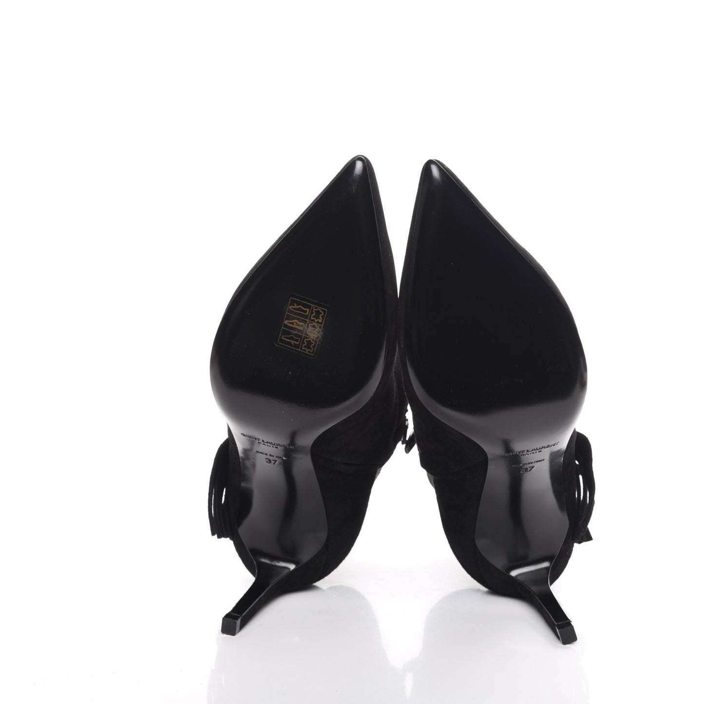 Suede Fringe Paris Ankle Boots 37 Black