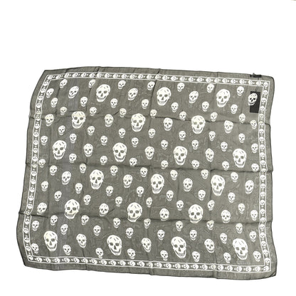 Alexander McQueen Silk Chiffon Skull Scarf Black Ivory 1 of 3