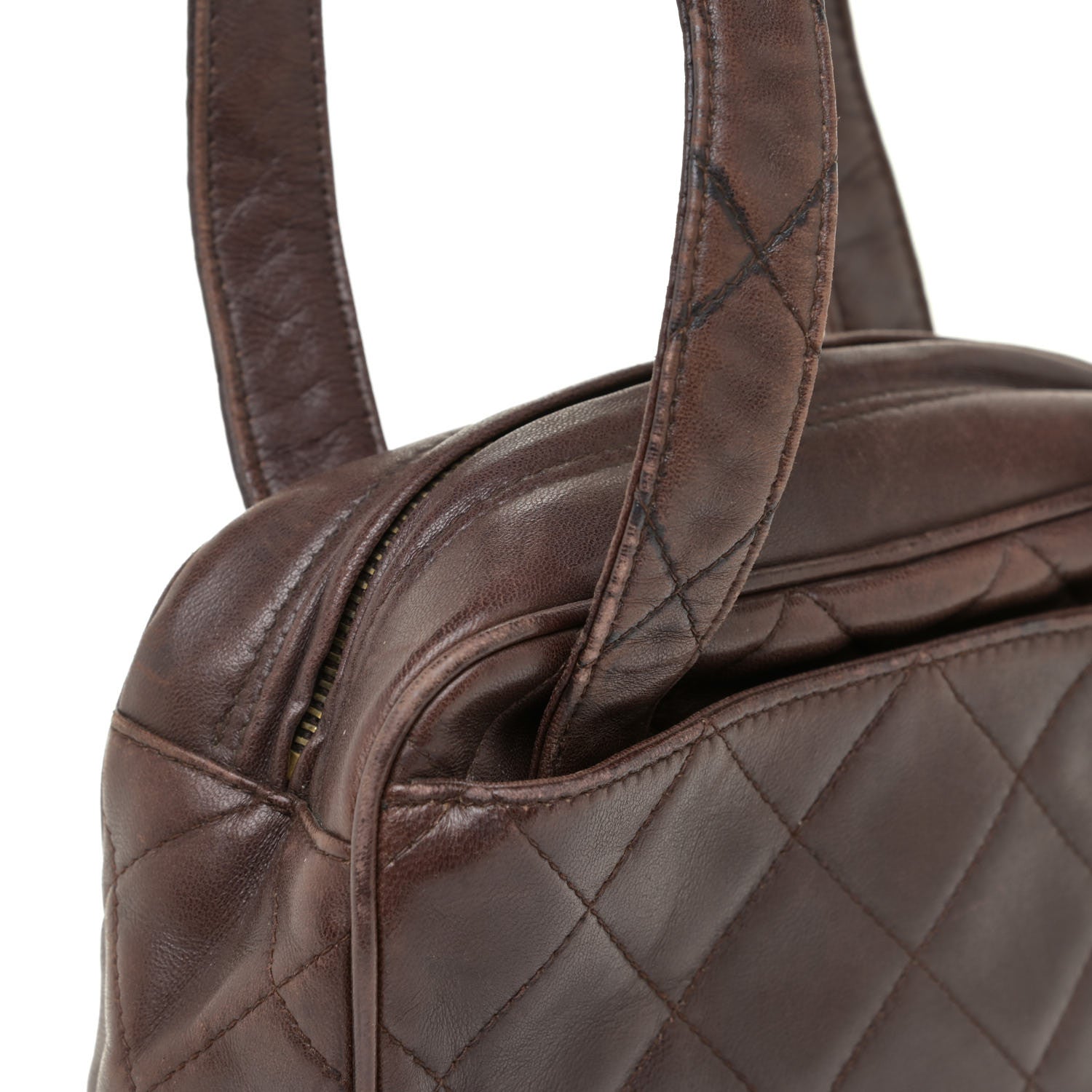 Chanel Lambskin Quilted Shoulder Bag Brown 13 of 27
