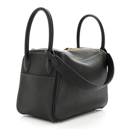 Hermes Taurillon Clemence Lindy 26 Black 3 of 11