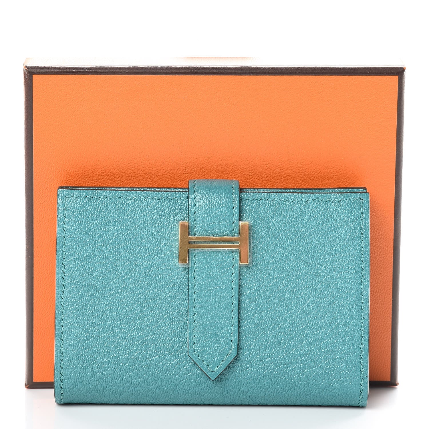 Hermes Chevre Mysore Mini Bearn Wallet Vert Verone 8 of 8