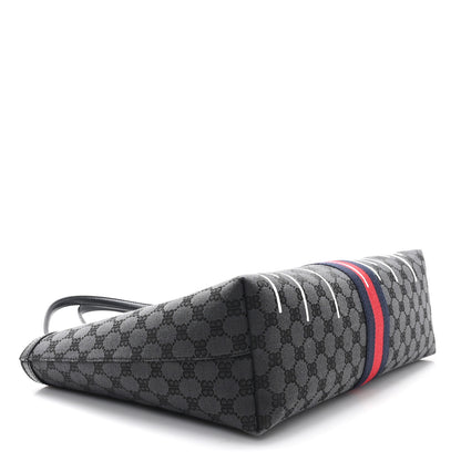 Gucci X BALENCIAGA BB Monogram Web Graffiti Medium Ophidia Shopping Tote Black 4 of 10