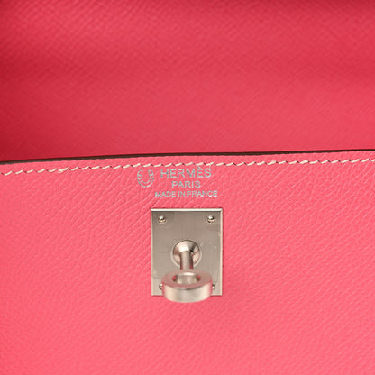 Hermes Epsom Bi-Color Horseshoe Kelly Sellier 25 Rose Azalee Craie 6 of 11