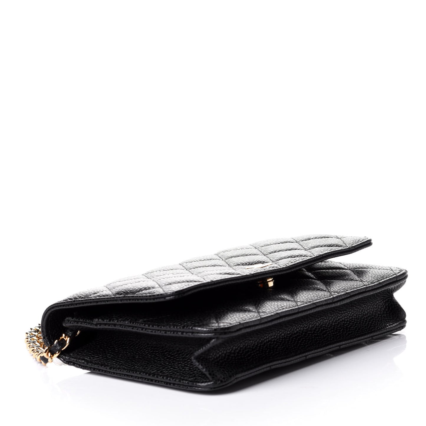 Caviar Quilted Wallet On Chain WOC Black