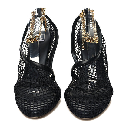 Bottega Veneta Mesh Nappa Chunky Chain Sandals 40.5 Black 2 of 8