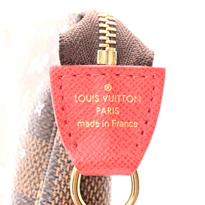 Louis Vuitton Damier Ebene 2019 Christmas Animation Mini Pochette Accessories Red 6 of 6