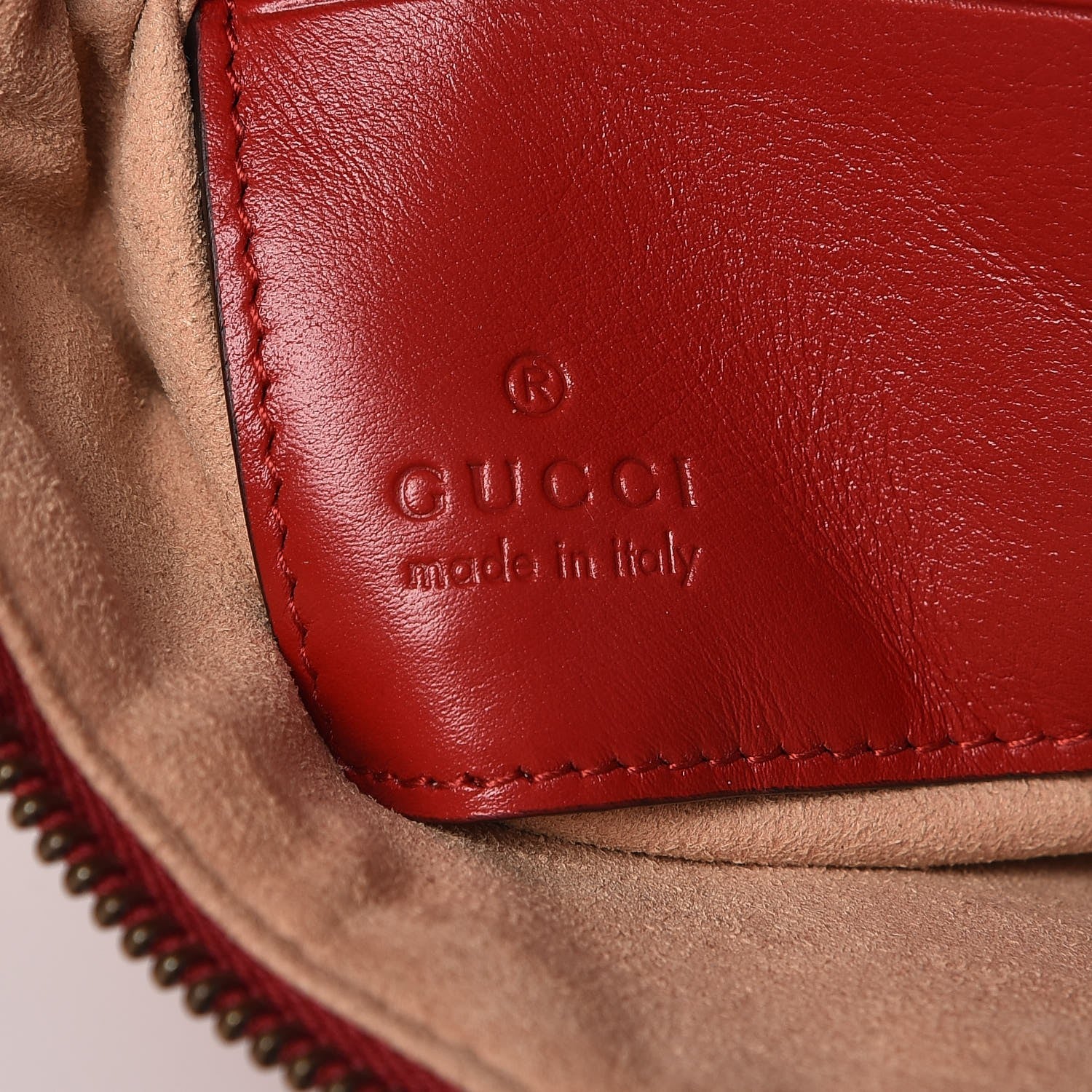 Gucci Calfskin Matelasse Mini GG Marmont Chain Bag Hibiscus Red 6 of 8