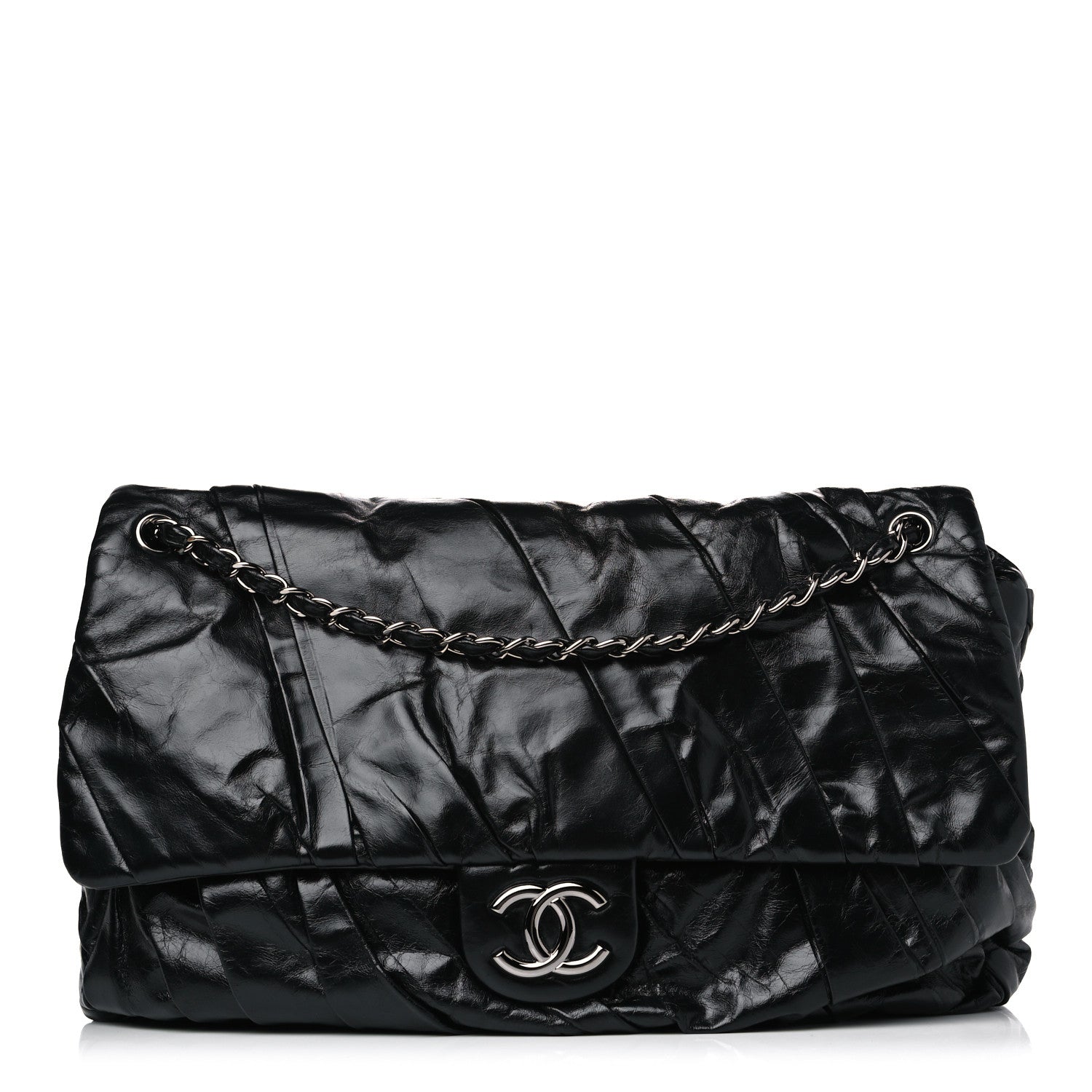 Chanel Glazed Calfskin Twisted Maxi Flap Black 1 of 4