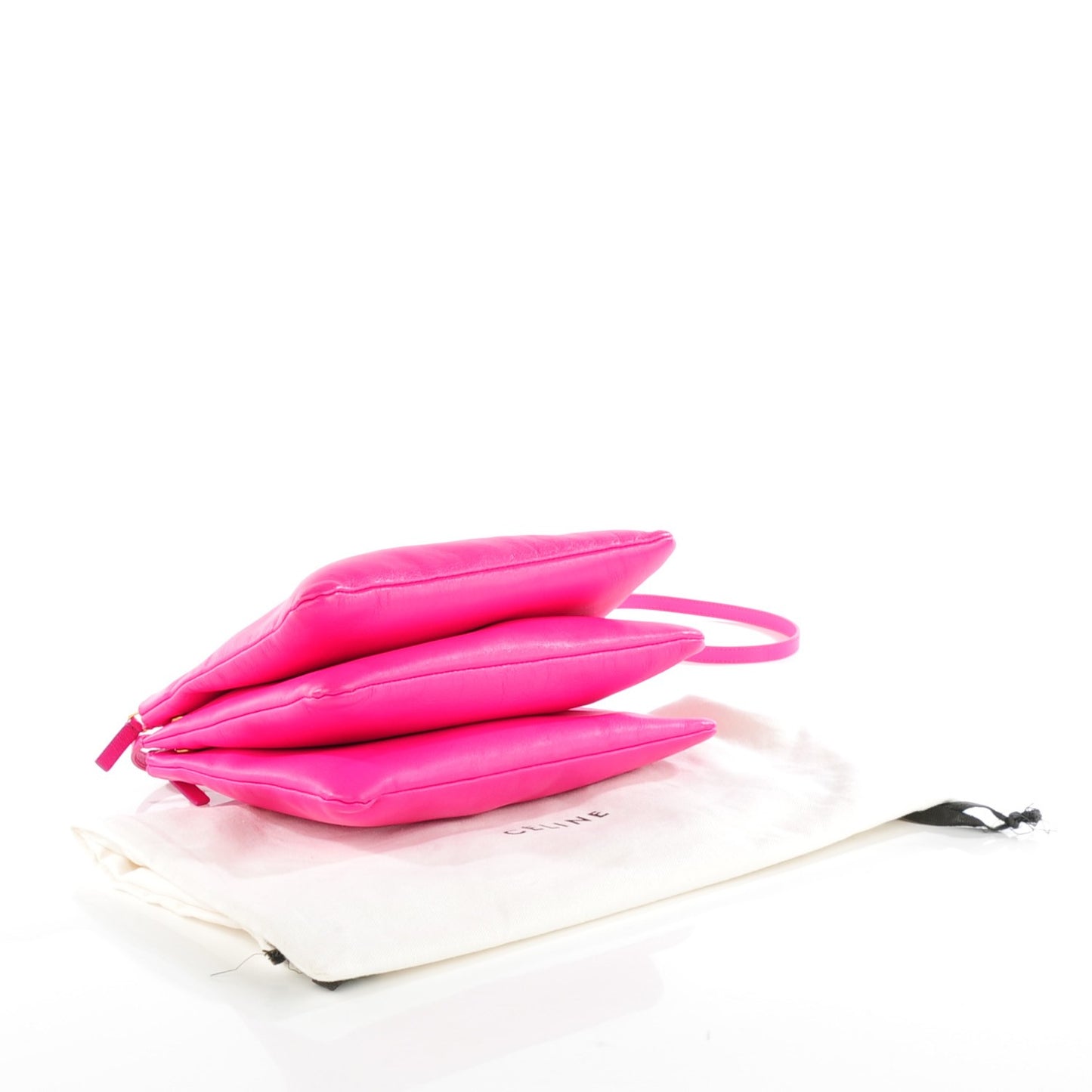 Lambskin Large Trio Crossbody Bag Fuchsia