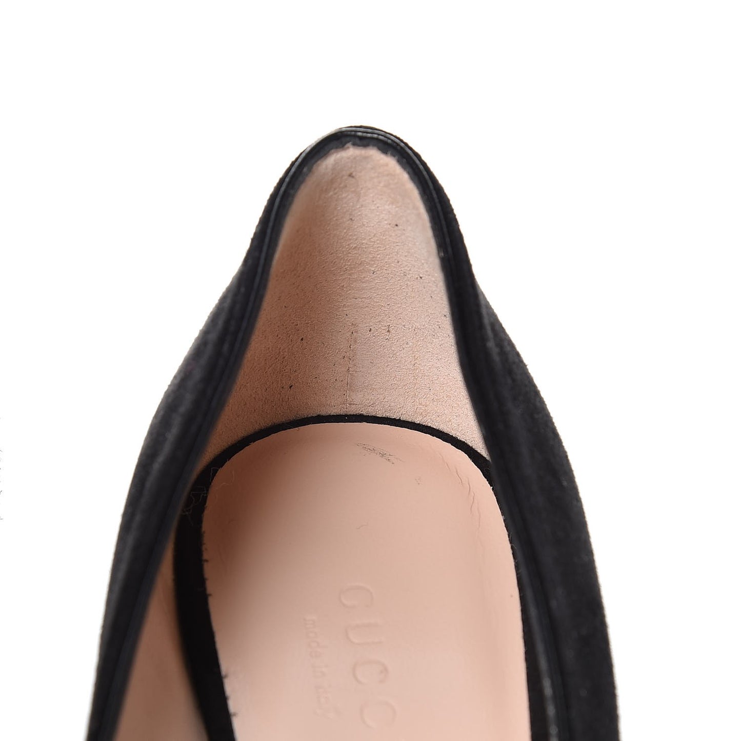 Kid Scamosciato GG Marmont Fringe 50mm Loafer Pumps 36 Black