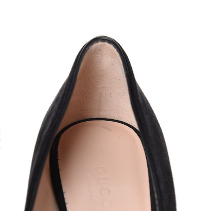Gucci Kid Scamosciato GG Marmont Fringe 50mm Loafer Pumps 36 Black 8 of 9