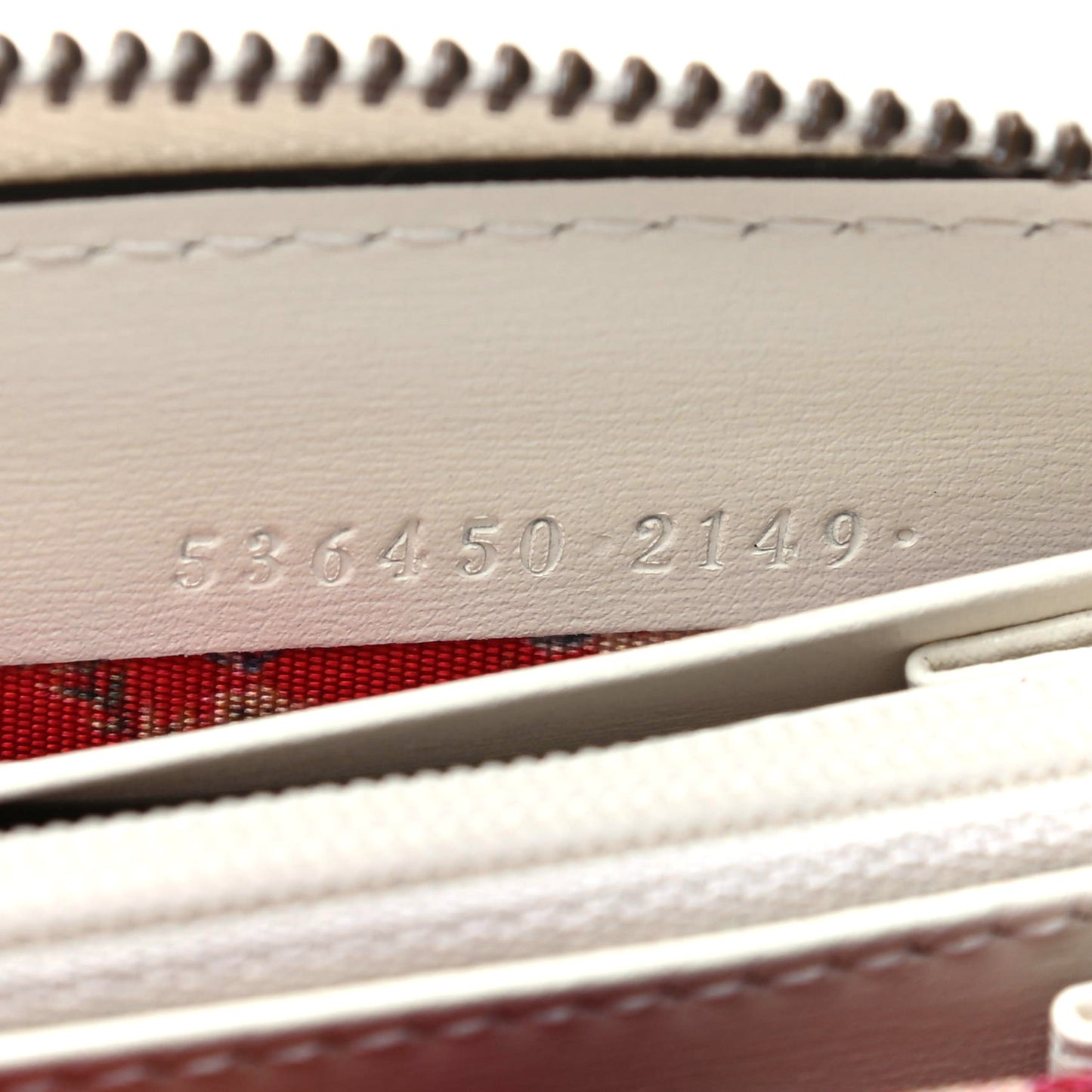 Calfskin Web Trapuntata GG Zip Around Wallet Off White