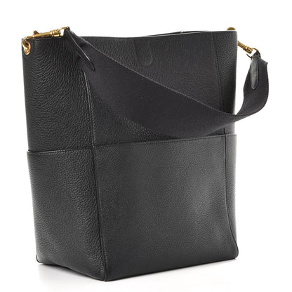 Celine Soft Grained Calfskin Sangle Bucket Bag Black 2 of 7