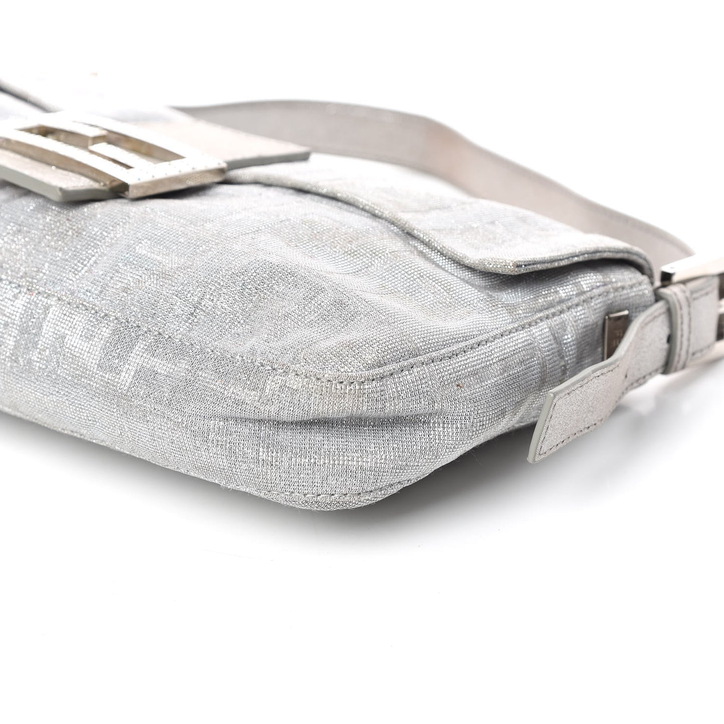 Metallic Lurex Zucca Baguette Silver