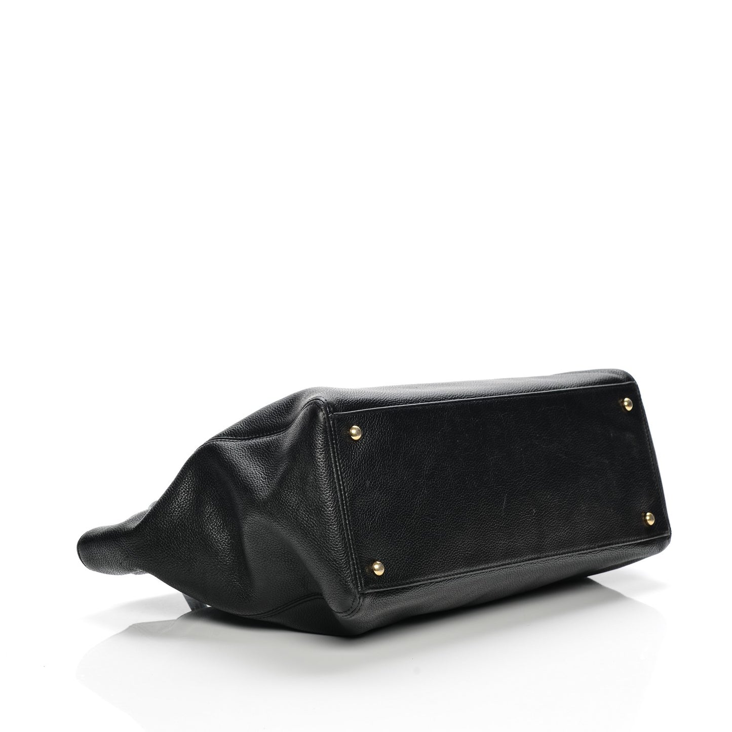 Calfskin Cerf Executive Shopper Tote Black